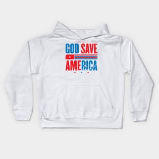 God Save America Red and Blue Kids Hoodie